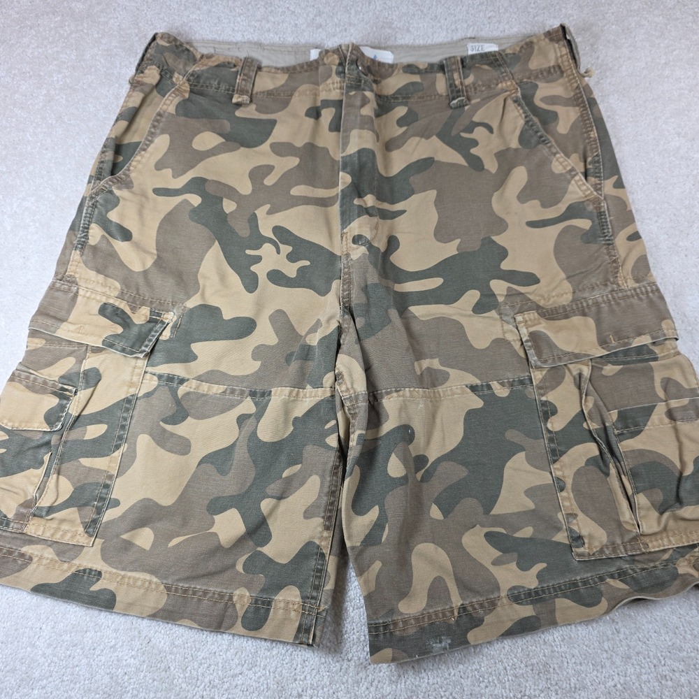 Wonderwall Shorts Mens 36 Beige Green Camouflage Broken-In Cargo Utility Vintage